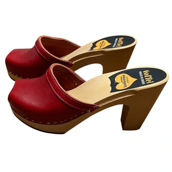 Swedish Hasbeens Grease Sky High Sandal Women's Size 36 / US 6 Red - Picture 11 of 12